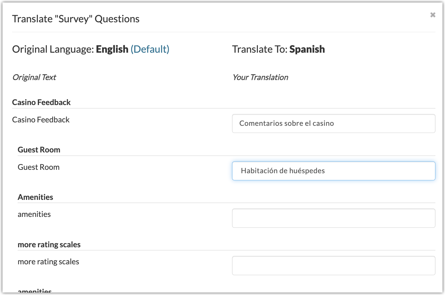 Translate Survey