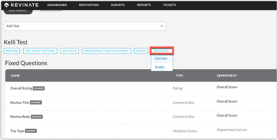 Translating Survey Buttons